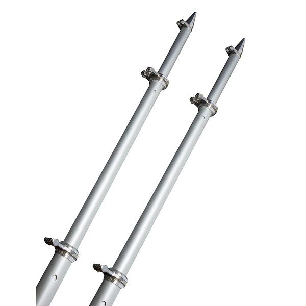 Taco Marine 18 Deluxe Outrigger Poles w/Rollers - Silver/Silver OT-0318HD-VEL